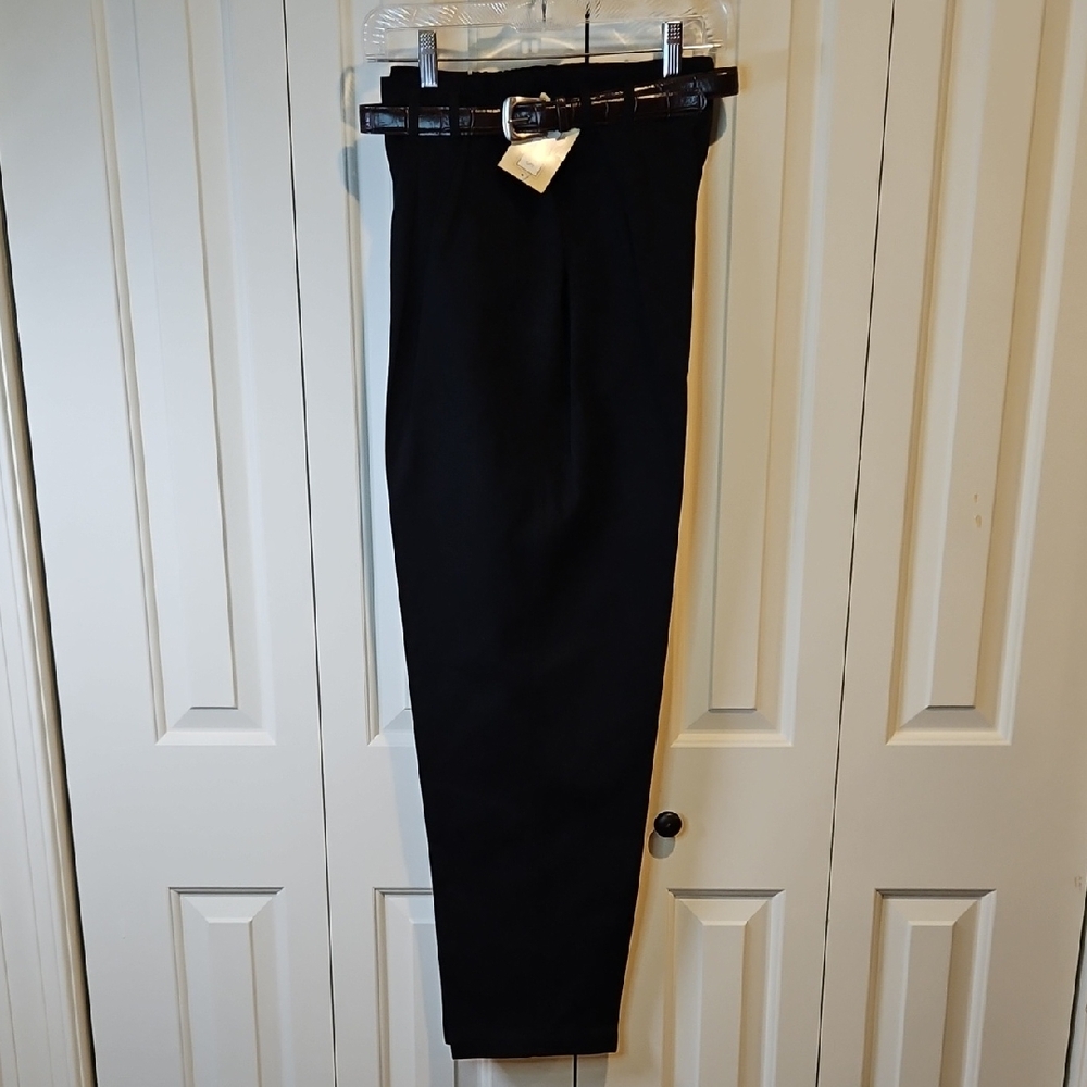 Vintage Studio Works Black Dress Pants 14 Belt Pockets New